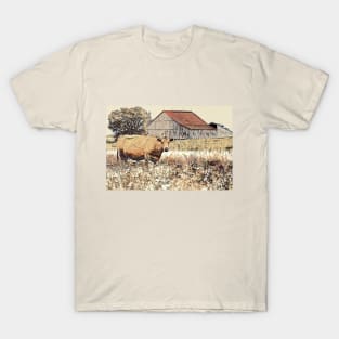 Red Roof and Cow 1-P T-Shirt